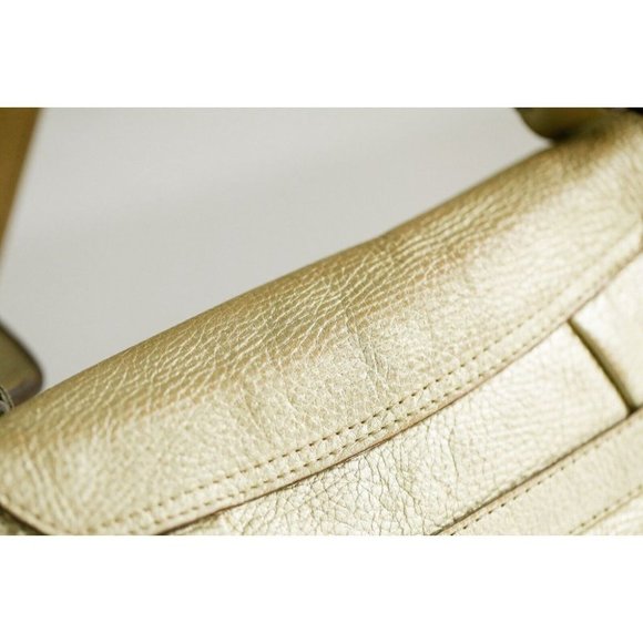 Tod's Vintage Y2K Leather Gold Tone  Oval Large Buckle Shoulder Bag - Picture 5 of 11